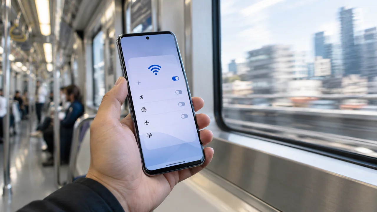 城市轨道车厢内使用Android手机检查移动网络